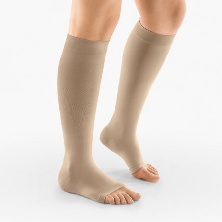 Elastingos kompresinės kojinės iki kelių (Ccl.1) atvirais pirštais