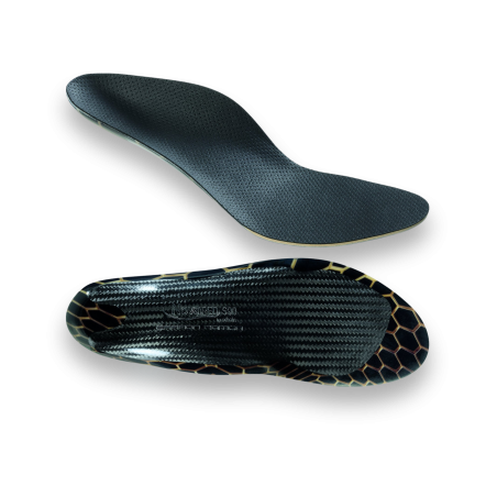 Carbon fiber shoe inserts for bicyclists